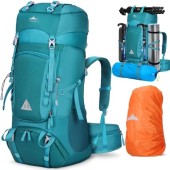 IGOLUMON 60L Hiking Backpack with Rain Cover, Green