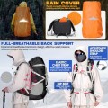 IGOLUMON 60L Hiking Backpack with Rain Cover, Black