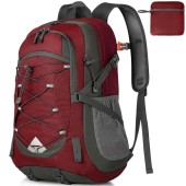 IGOLUMON 40L Lightweight Foldable Hiking Backpack, Red
