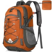 IGOLUMON 40L Lightweight Foldable Hiking Backpack, Orange