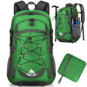 IGOLUMON 40L Lightweight Foldable Hiking Backpack, Grass Green