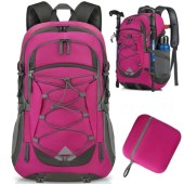 IGOLUMON 40L Lightweight Foldable Hiking Backpack, Rose