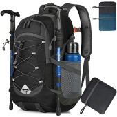 IGOLUMON 40L Lightweight Foldable Hiking Backpack, Black