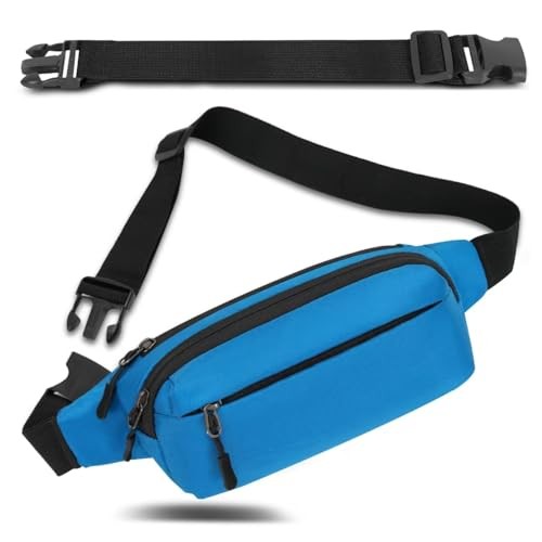 IHIGOGOFA Blue Bumbag Waist Fanny Pack with Extended Belt