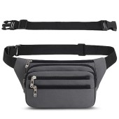 IHIGOGOFA Waist Fanny Pack with 6 Zipper Pockets and Extended Belt