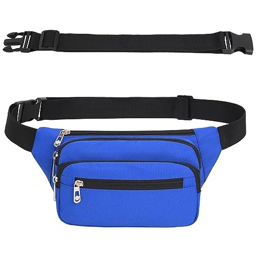 IHIGOGOFA Blue Bumbag Waist Fanny Pack with Extended Belt