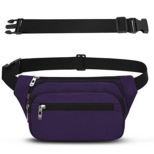 IHIGOGOFA Purple Bumbag Waist Fanny Pack with Extended Belt