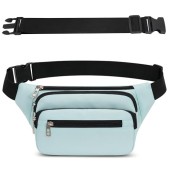 IHIGOGOFA Light Blue Bumbag Waist Fanny Pack with Extended Belt