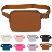 Invool Brown Bum Bag, Adjustable Crossbody Fanny Pack
