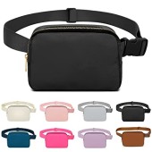 Invool Black Bum Bag with Adjustable Strap, Crossbody Waist Pack