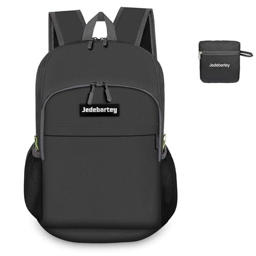 Jedebartey 22L Foldable Ultra Lightweight Rucksack, Black