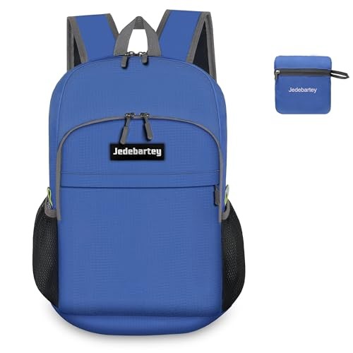 Jedebartey 22L Ultra Lightweight Foldable Rucksack, Dark Blue