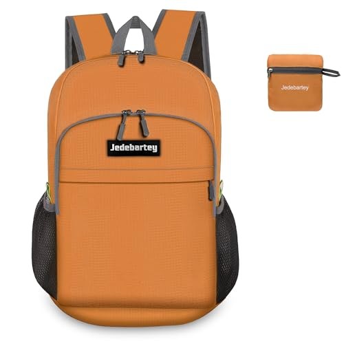 Jedebartey 22L Foldable Ultra Lightweight Rucksack, Orange