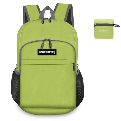 Jedebartey 22L Ultra Lightweight Foldable Rucksack, Bright Green