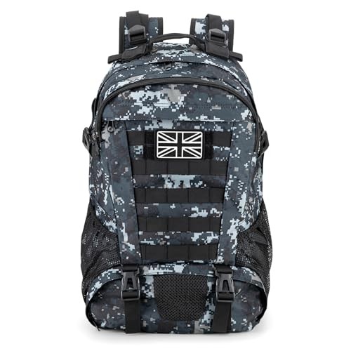 Jueachy 30L Military Tactical Backpack, Black Digital Camo