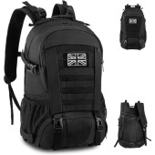 Jueachy Military Tactical Backpack 30L, Black, Molle, Waterproof