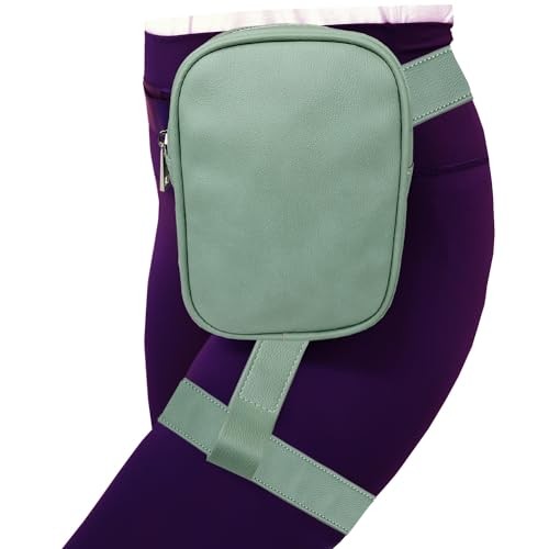Larswon PU Leather Leg Harness Bag, Light Green, Size S