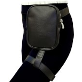 Larswon Black PU Leather Leg Harness Thigh Bag, Size S