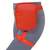 Larswon PU Leather Leg Harness Thigh Bag, Red