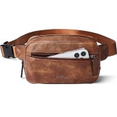 LATMAP 2L Faux Leather Bumbag Waist Bag, Brown