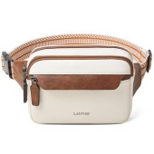 LATMAP 3L Vegan Leather Fanny Pack Crossbody Bag, Beige