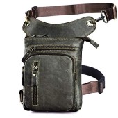 Le'aokuu genuine leather hip and drop-leg bag, G1011 Grey