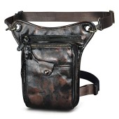 Le'aokuu Genuine Leather Cycling and Climbing Hip, Bum and Thigh Bag, Black