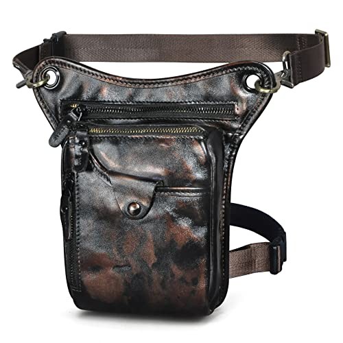 Le'aokuu Genuine Leather Cycling and Climbing Hip, Bum and Thigh Bag, Black