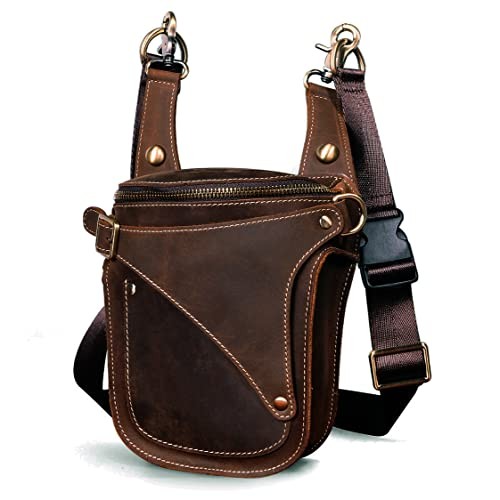 Le'aokuu genuine leather waist and leg bag, 9326 Brown