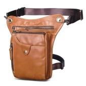 Le'aokuu Genuine Leather Motorcycle Waist, Leg and Thigh Bag - 211-5 A4 Brown