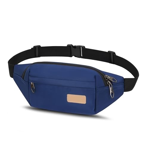 YINGLANG Lightweight Water-Resistant Bumbag with Multiple Pockets, Dark Blue
