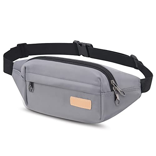 YINGLANG Lightweight Grey Bumbag Waist Pack with Multiple Pockets
