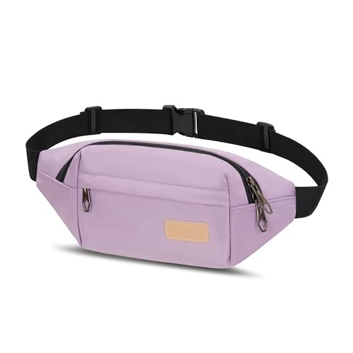 YINGLANG Lightweight Water-Resistant Bumbag with Multiple Pockets, Purple