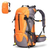 Lixada 50L Waterproof Lightweight Hiking Backpack with Rain Cover, Orange