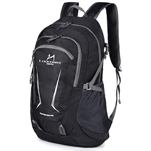 Loocower 45L Lightweight Foldable Backpack, Black