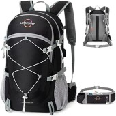 Lumesner 40L Packable Lightweight Hiking Travel Backpack with Removable Belt Bag