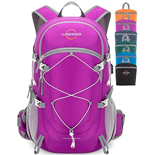 Lumesner 40L Packable Lightweight Hiking Travel Backpack with Removable Belt Bag-1
