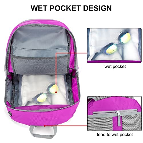 Lumesner 40L Packable Lightweight Hiking Travel Backpack with Removable Belt Bag-4