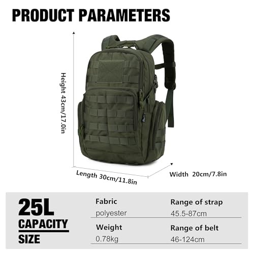 Mardingtop 25L Military Tactical Backpack, Army Green-1
