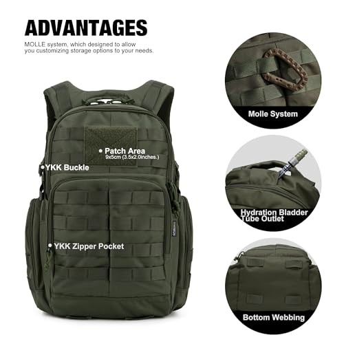 Mardingtop 25L Military Tactical Backpack, Army Green-2