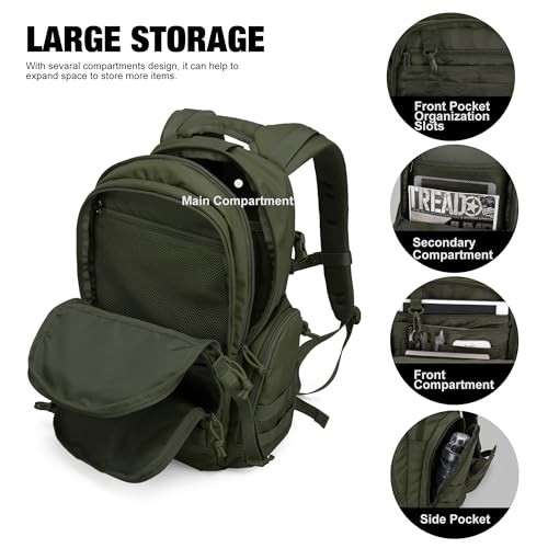 Mardingtop 25L Military Tactical Backpack, Army Green-3