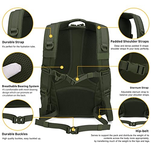Mardingtop 25L Military Tactical Backpack, Army Green-4