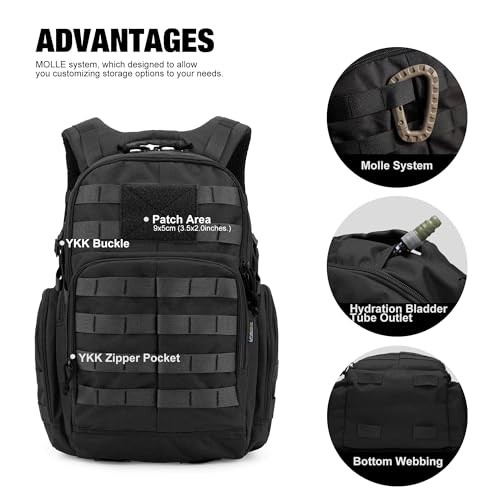 Mardingtop 25L Tactical Backpack, Black-2