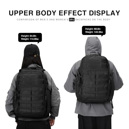 Mardingtop 25L Tactical Backpack, Black-5