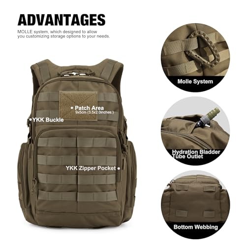 Mardingtop 25L Tactical Backpack, Khaki-2