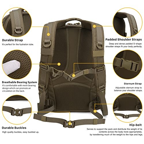 Mardingtop 25L Tactical Backpack, Khaki-4