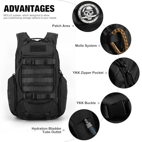 Mardingtop 28L Tactical Backpack, Black-3
