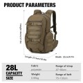 Mardingtop 28L Tactical Backpack, Khaki, with Molle System