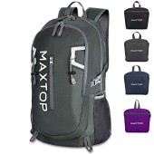 MAXTOP 40L Packable Foldable Backpack, Dark Green, 40 L (Without Wet Pocket)