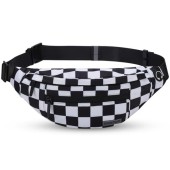 MAXTOP Large Bumbag Waist Fanny Pack, Black and White Checkered